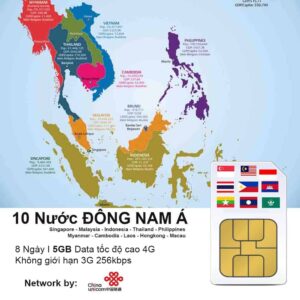 Sim Du Lịch 10 Nước Đông Nam Á 8 Ngày Không Giới Hạn Data